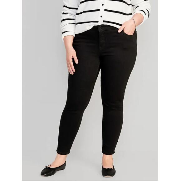 OLD NAVY NWT Super Skinny Midrise Black Jean // 24 Tall - Picture 1 of 8